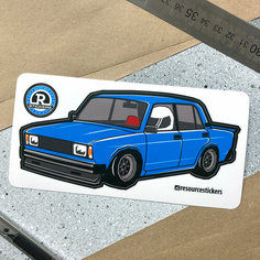 Наклейка машинка Жигули 2105 (синий) Resource Stickers