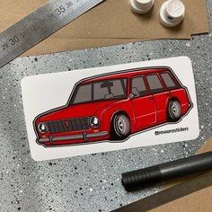 Наклейка машинка Жигули 2102 (красный) Resource Stickers