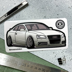 Наклейка машинка Audi А5 (белая) / Resource Stickers