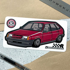 Наклейка машинка Жигули 2109 (вишневый) Resource Stickers