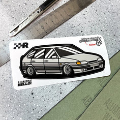 Виниловая наклейка машинка Жигули 2114 BPAN 14х5.5 / Resource Stickers
