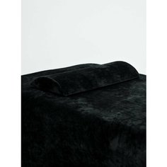 Подушка под спину, валик полувалик под поясницу велюровый, черный Beauty Blog