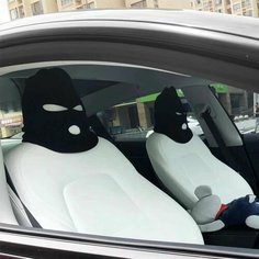 Маска/ чехол на подголовники автомобиля. Черный, комплект 2шт. Нет бренда