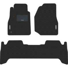 Автомобильные коврики EVA для Toyota Land Cruiser 100 (1998-2007), с каучуковым подпятником и 2 эмблемами Toyota, чёрные с чёрным кантом, ячейка ромб Carstar