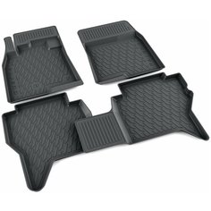 Коврики автомобильные 3D в салон Mitsubishi Pajero IV (2006-н. в.) /Автоковрики в машину Митсубиси (мицубиси, мицубиши) паджеро полиуретановые (мягкая резина) Mile