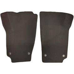 Коврики ЕВА для Volkswagen Polo 5 Седан (2009-2020) / Фольксваген Поло 5 седан / Черные соты / Черный кант/ Комплект 2 шт. Evaformat