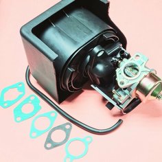 Фильтр воздушный в сборе (сухой бумажный) + Карбюратор + Топливный шланг + Прокладки двигателей, мотоблоков, мотопомп.173F, 177F, GX240, GX 270 (завод) Нет бренда