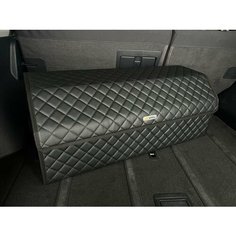 Органайзер в багажник Opel / Опель / Кофр 80х30х30, сумка, саквояж, ящик, черный с черной отстрочкой Andycar.Ru