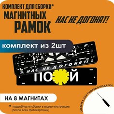Магнитные рамки для номеров автомобиля "ПО. Й"/Быстросъёмные "Нас не догонят" премиум Нет бренда