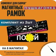 Магнитные рамки для номеров автомобиля "ПО. Й"/Быстросъёмные "пушкагонка" премиум Нет бренда
