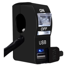 Переключатель кнопка на руль мотоцикла ON-OFF/USB зарядка/белая подсветка нет