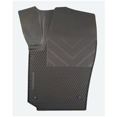 Коврик Автодрайвер для Volkswagen Polo Фольксваген Поло 2010-2020 водительский резиновый с бортиком, соты Avtodriver