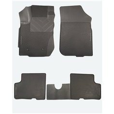 Коврики Автодрайвер для Renault Duster Рено Дастер до 2015 года сота резиновые с бортом Avtodriver