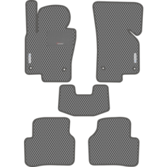 Автомобильные коврики EVA для Volkswagen Passat B6 (2005-2010), с каучуковым подпятником и 2 эмблемами, серые с серым кантом, ячейка - ромб Carstar