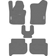 Автомобильные коврики EVA для Volkswagen Touran I (2003-2010), с каучуковым подпятником и 2 эмблемами Volkswagen, серые с серым кантом, ячейка - ромб Carstar