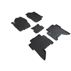 Коврики салона (резина - высокий борт) Nissan Pathfinder III 2004-2014 с перемычкой на туннель (88381) Seintex