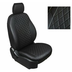 Чехлы из экокожи Ромб Seintex для Volkswagen Tiguan I (со столиками) 2010-2017 Ромб (черные, 96038)