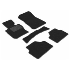 Ворсовые LUX коврики в салон Seintex для BMW X1 E-84 4WD 2009-2015 (черные, 86216)