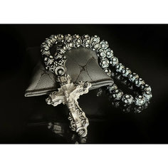 Четки"Крест" православный, в машину на зеркало, ручная работа, серебряный Luxovv