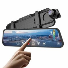 Видеорегистратор - Зеркало, 9.66 дюймов, Full HD, IPS, черный Нет бренда