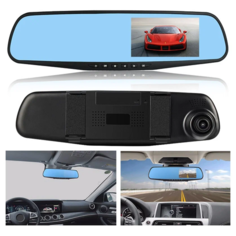 Зеркало видеорегистратор Full HD 1080 P с камерой заднего вида Автомобильный видеорегистратор Черный Spike Shop