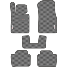Автомобильные коврики EVA для BMW 3 VI F30 задний привод (2011-2019), с каучуковым подпятником и 2 эмблемами BMW, серые с серым кантом, ячейка - ромб Carstar
