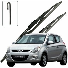Дворники Hyundai i20 (1) PB / Хендай Ай 20 РВ хэтчбек 3 дв. 2008 / 2009 / 2010 / 2011 / 2012 Щетки стеклоочистителя каркасные для автомобиля 600мм-400мм к-т 2шт. Lyn Xauto