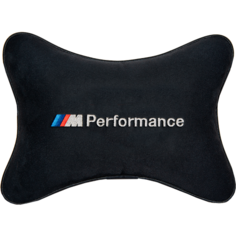 Подушка на подголовник алькантара Black с логотипом автомобиля BMW M PERFOMANCE Vital Technologies
