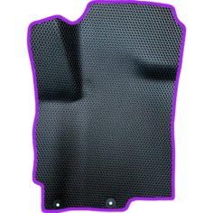 Коврик ЕВА водительский для Mitsubishi Outlander 3 (2012-2022) / Митсубиши Аутлендер 3 / Черные соты / Фиолетовый кант Evaformat