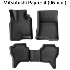 Автомобильные коврики ЭВА с Бортами для Mitsubishi Pajero IV (06-н. в.). ЕВА соты от SUPERVIP для Митсубиши Паджеро 4 (06-н. в.). Серый цвет.