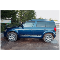 Наклейки акцентные полосы на борт Skoda Yeti (Шкода Йети) серебристые Без бренда