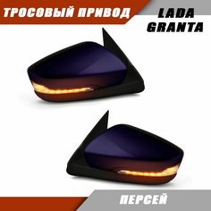 Зеркало заднего вида Лада Гранта 2190 2191 LADA Granta с тросовым приводом зеркального элемента, повторителем поворота LEXUS, цвет Персей 429. Solina Salina
