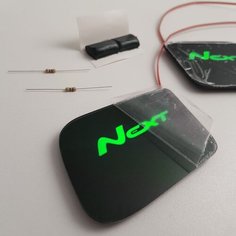 Светодиодная подсветка салона автомобиля IGZEL для ГАЗ Газель Некст , Led накладка дверных ручек светящаяся вставка, тюнинг, зеленый