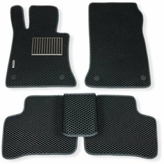 Автомобильные коврики (автоковрики) ЭВА (EVA) ЕВА для Mercedes-Benz GLK-class (X204) / Мерседес-Бенц GLK 220 CD / 2008-2015 + подпятник + логотип АвтоЕва.рф