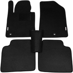 Автомобильные коврики (автоковрики) ЭВА (EVA) ЕВА для KIA OPTIMA (IV) / Киа Оптима 4 / 2015-2020 + подпятник + 2 логотипа АвтоЕва.рф