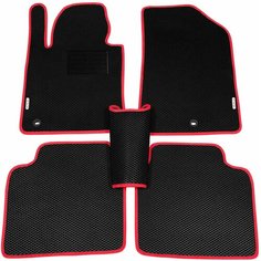 Автомобильные коврики (автоковрики) ЭВА (EVA) ЕВА для KIA OPTIMA (IV) / Киа Оптима 4 / 2015-2020 + подпятник + 2 логотипа АвтоЕва.рф