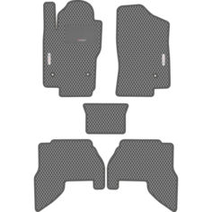 Автомобильные коврики EVA для Nissan Pathfinder III (2004-2014), с каучуковым подпятником и 2 эмблемами Nissan, серые с серым кантом, ячейка - ромб Carstar