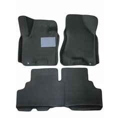 Коврики ЕВА EVA ЭВА с круговыми бортами бортами 3д 3D+ для Hyundai ix55 2008-2013 / Хендай икс55 / черный(сота)-черный / резин подпятник Gallex