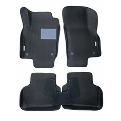 Коврики ЕВА EVA ЭВА с круговыми бортами бортами 3д 3D+ для Hyundai ix55 2008-2013 / Хендай икс55 / черный(сота)-черный / резин подпятник + 2 лого Gallex