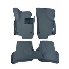 Коврики ЕВА EVA ЭВА с круговыми бортами бортами 3д 3D+ для Hyundai ix55 2008-2013 / Хендай икс55 / серый(сота)-графитовый / резин подпятник + 2 лого Gallex