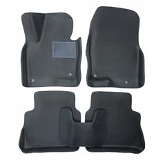 Коврики ЕВА EVA ЭВА с бортами 3д 3D для Dodge Stratus 2000-2006 / Додж Стратус 2 поколение / черный(сота)-черный / резин подпятник Gallex