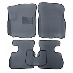 Коврики ЕВА EVA ЭВА с круговыми бортами бортами 3д 3D+ для Hyundai ix55 2008-2013 / Хендай икс55 / серый(сота)-черный / резин подпятник Gallex