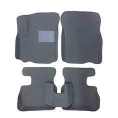 Коврики ЕВА EVA ЭВА с круговыми бортами бортами 3д 3D+ для Hyundai ix55 2008-2013 / Хендай икс55 / серый(ромб)-графитовый / резин подпятник Gallex