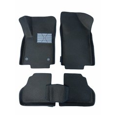 Коврики ЕВА EVA ЭВА с круговыми бортами бортами 3д 3D+ для Hyundai ix55 2008-2013 / Хендай икс55 / черный(ромб)-черный / резин подпятник Gallex