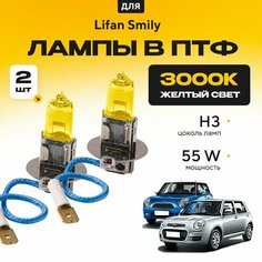 Желтый свет 3000К галогеновые лампочки H3 в ПТФ для Lifan Smily. H3 в туманки для Лифан смайли. Галоген в противотуманные фары Va24 Ru
