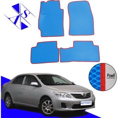 Автомобильные коврики EVA/ЕВА/ЭВА для Toyota Corolla E150 2006-2013 (седан) василек красный Avtoso