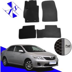 Автомобильные коврики EVA/ЕВА/ЭВА для Toyota Corolla E150 2006-2013 (седан) черный темно серый Avtoso