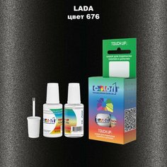 Автоэмаль Color1 в наборе (краска+лак) LADA 676 Chernaya Zhemchuzhina, 20 мл