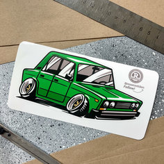 Виниловая наклейка машинка Жигули 2106 зелёная, Drift, 14х7 Resource Stickers