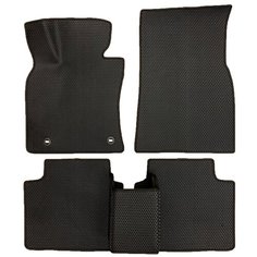 Коврики ЕВА для Toyota Camry XV70 (2017-2022) / Тойота Камри XV70 / Черные соты / Черный кант / Комплект 5 шт. Evaformat